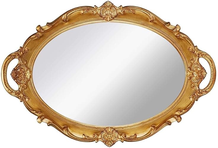 XPXKJ 7 Inch Vintage Heart Mirror - Elegant Desk Makeup Mirror with Double Sided 360 Degree Rotation Vanity Mirror for Coquette Room Decor (Beige 1pcs) - Beige thumbnail 5