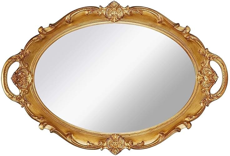 XPXKJ 7 Inch Vintage Heart Mirror - Elegant Desk Makeup Mirror with Double Sided 360 Degree Rotation Vanity Mirror for Coquette Room Decor (Beige 1pcs) - Beige thumbnail 5
