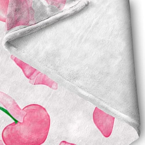Reateforin Pink Cherry Bow Throw Blanket Back to School Decorations Soft Dorm Room Essentials Gifts for Students Girls Boys Lightweight Coquette Bow Cherry Aesthetic Blanket for Couch Sofa Bed 50"x60" thumbnail 7