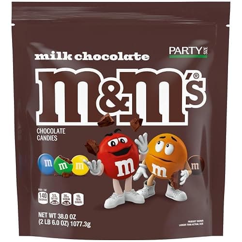 M&M'S Milk Chocolate Candy, Party Size, 2.4 lb Resealable Bag for Parties, Baking & Sharing thumbnail 3