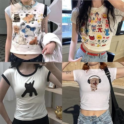Y2k Graphic Baby Tee Women Grunge Emo Clothes Cute Aesthetic Crop Tops Alt Shirts thumbnail 6