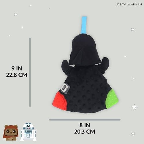Kids Preferred Star Wars Darth Vader Baby Teether - Plush Toy with Crinkle Sounds and Silicone Teething Elements thumbnail 3