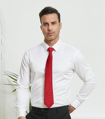 DecTwig Men's Ties Solid Color Formal Necktie | 3.15 inch (8 cm) width, classic solid design for groomsmen, weddings, business meetings, formal events thumbnail 3