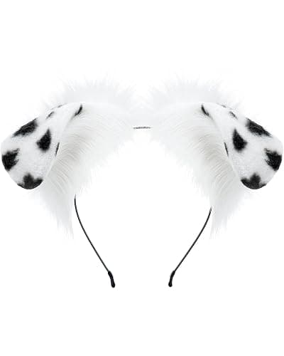BNLIDES Handmade Plush Ears Headwear Dalmatian Dog Ears Headband Adult Cosplay Accessory for Halloween, Christmas - Image 1
