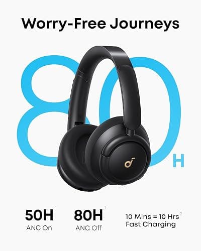 Soundcore Q30 by Anker, Hybrid Active Noise Cancelling Headphones, Multiple Modes, Hi-Res Audio, Custom EQ via App, 50H Playtime, Comfortable Fit, Bluetooth, Multipoint Connection thumbnail 4