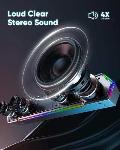 LENRUE G11 Computer Speakers for Desktop, Touch Lights PC Speakers with Surge Clear Sound, USB C/USB Powered for Computer Desktop PC Laptop Monitor thumbnail 2