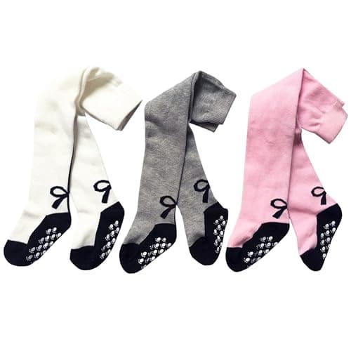 XPX Garment 3er Set Kinder-Strumpfhosen für Mädchen Baby-Strumpfhosen Anti-Rutsch-Baumwollsocken 0-3 Jahre - 6-12 Monate - Mehrfarbig - Image 1