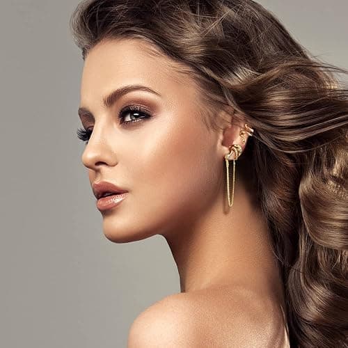 35 PCS Gold Silver Adjustable Ear Cuffs Earrings for Women Non-Piercing Cartilage Clip on Earrings Wrap Ear Jewelry Set,Punk Snake Butterfly Claw Stud Earrings for Women Gift thumbnail 8