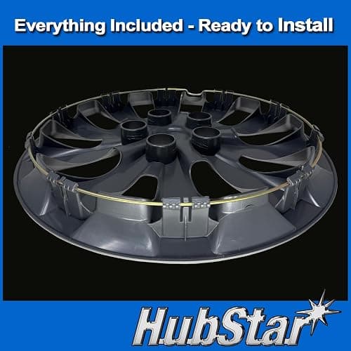 HubStar Hubcap Fits Nissan Sentra 2013-2019, Leaf 2013-2018, Premium Replica 16-inch Replacement, Silver, 1 Piece thumbnail 3