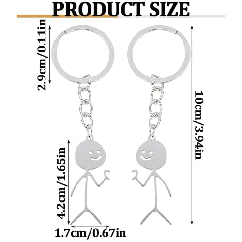 Ouligay 2 Pcs Funny Keychain for Women,Stickman Love Matching Keychains for Couples,Couple Keychain,Best Friend Keychain thumbnail 4
