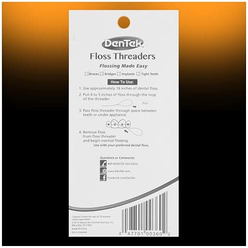 DenTek Floss Threaders for Braces, Bridges & Dental Implants, 50 Count thumbnail 6