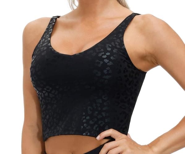 THE GYM PEOPLE Womens' Sports Bra Longline Wirefree Padded with Medium Support thumbnail 2