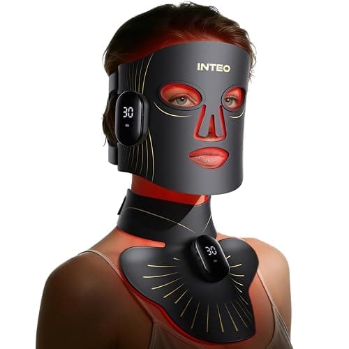 Red Light Therapy for Face and Neck, 4 Modes Cordless Face Mask Light Therapy with Neck Masks, 850nm Infrared & Red Light Mask, 2000mAh Rechargeable Light Therapy Skin Care at Home (680 Beads) - Image 1