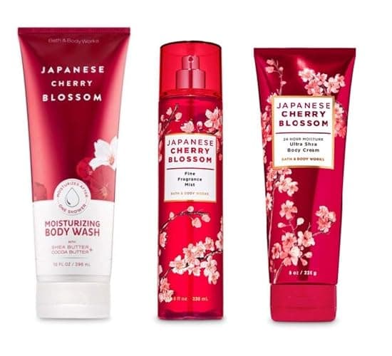Bath and Body Works - Japanese Cherry Blossom - Moisturizing Body Wash, Fine Fragrance Mist and Ultra Shea Body Cream - 3 pc - Gift Set (2020)) - Image 1