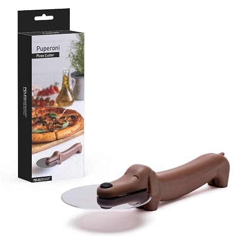 Peleg Design Puperoni Cute Pizza Cutter Wheel – Dog-Shaped Plastic Pizza Cutter Wheel with Stainless Steel Blade & Durable Plastic Handle, Funny Pizza Gifts - Image 1