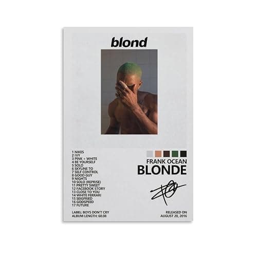 K5VZ7 X9Q Frank Ocean BLONDE Canvas Poster Wall Decorative Art Painting Living Room Bedroom Decoration Gift Unframe-style08x12inch(20x30cm) - 08x12inch(20x30cm) - Unframe-style - Image 1