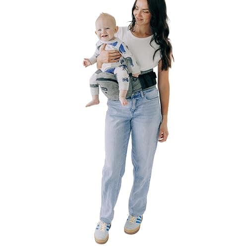 Tushbaby Ergonomic Hip Seat Carrier- for Babies and Toddlers 0-3yrs, Safety Approved, Structured Support, Convenient Pockets, Feeding Aid, Durable YKK Zippers, Foam-Free Build, (Grey) thumbnail 5