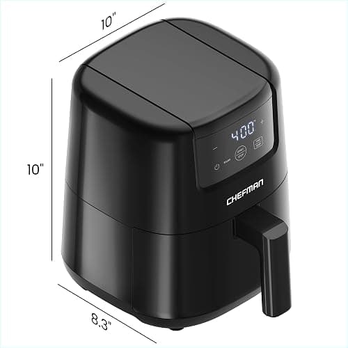 CHEFMAN 2 Qt Mini Air Fryer – Digital Space-Saving Compact Air Fryer with Nonstick and Dishwasher Safe Basket, Quick & Easy Meals in Minutes, Features Digital Timer and Shake Reminder – Black thumbnail 2