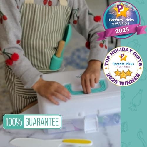 TOVLA JR Kids Real Cooking and Baking Ultimate Gift Set | Montessori Kid-Safe Knives, Apron, Visual Cookbook, Timer, Storage Case & Tools | Premium Christmas & Birthday Gift for Girls & Boys thumbnail 5