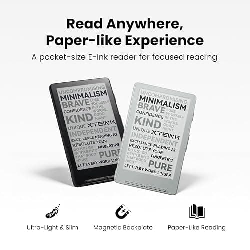 XTEINK X4 E-Book Reader (Developer Edition), 4.3" Pocket E-Ink eReader, Physical Page-Turn Buttons, Ultra-Thin 0.23" & 2.72 oz, Magnetic-Ready Design, Distraction-Free Reading, 16GB, Mist Gray thumbnail 2