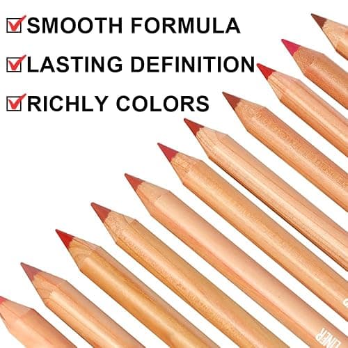 KIMIEYE 12 Colors Lip Liner Set, Matte Finish Series Lip Liners Pen, Set A | for Women, Long Lasting Waterproof Smooth High Pigmented Lip Pencil for Daily Makeup thumbnail 3