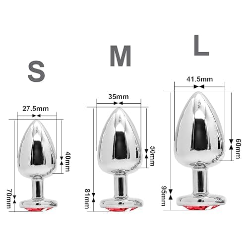 3 Pièces plug anale, Plug anale debutant Grand Moyenne Petite taille Plug,et Facilement Nettoyable,Jouets Sexuels Anaux De Luxe En Forme De Coeur Sex toys butt plug pour homme femme (Rouge) thumbnail 2