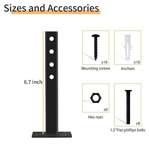MIUONO Skateboard Wall Mount, Longboard Skateboard Deck Rack Mount on Wall, Skateboards Floating Shelves Brackets, 4 Pack thumbnail 7
