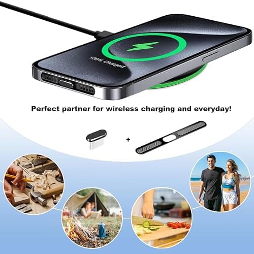 USB C Dust Plug Phone Speaker Dust Cover and Anti Dust Cover Protector Cap | for iPhone 17/16/16 Pro/16 Pro Max/iPhone 15/15 Pro/Pro Max – Black thumbnail 9