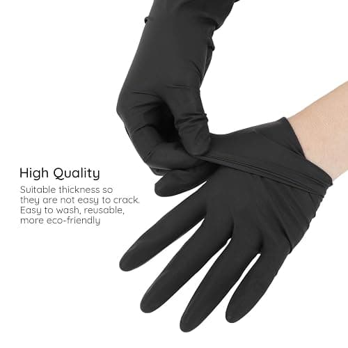 Segbeauty Hair Dye Gloves, 20 Counts Black Reusable Hair Color Gloves Professional Washable Rubber Glove Hair Coloring Accessories for Home Cleaning Hair Dye Salon Highlighting - Medium thumbnail 7