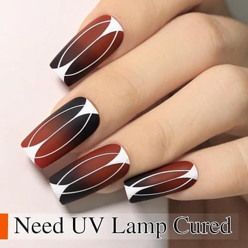 Double Rhythm 15 Ml Metallic Gel Liner Nail Art Bronze Mirror Chrome Painted Drawing Stripper 3D Effect Polish (White Liner Art -L1006) thumbnail 9