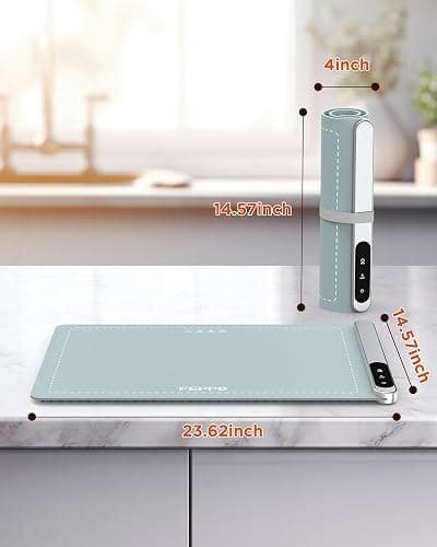 FEPPO Food Warming Mat, Upgrade High-tech Graphene Heating Film, Fast Full Surface Electric Warming Tray with 6 Level Adjustable Temperature and 6 Hours Timer, Roll Up Food Warmers for Parties Buffet thumbnail 2