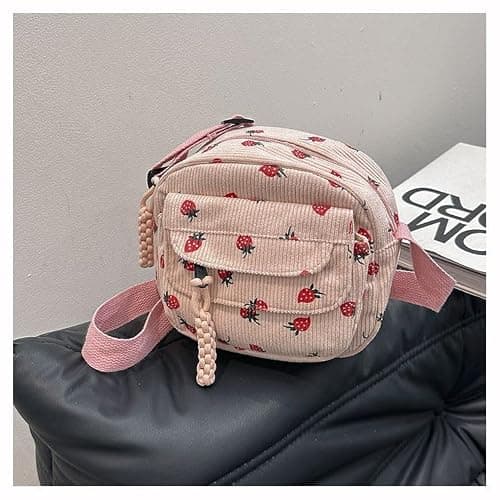 Strawberry bag cute purses for women Corduroy Tote Bag for Women cute crossbody bags for women kawaii purse thumbnail 2