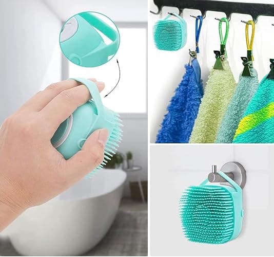 Pet Bath Massage Brush Puppy Dog Cat Grooming Cleaning Soft (Blue) thumbnail 6