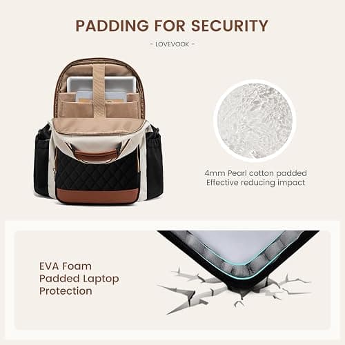 LOVEVOOK Laptop Backpack for Women with Pouch Pocket for Large Capacity Cup,15.6 Inch Laptop Computer Bag Travel Backpack Purse,Waterproof Work Business Backpack College Teacher Bags,Leopard print thumbnail 5