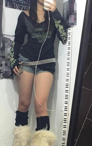 Grunge Shirts Emo Clothe Teen Girls Vintage Graphic Tee Y2k 2000s Goth Top Women Mcbling Long Sleeve Streetwear thumbnail 2