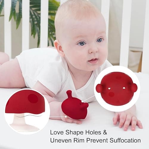 Baby Teething Toys for 3-12 Months+,Silicone Mombella Baby Teether with Suction Base,Soft & Easy to Grasp for Teething Relief,Safe & Comfortable Teether Toys for Sucking Needs,BPA Free thumbnail 4
