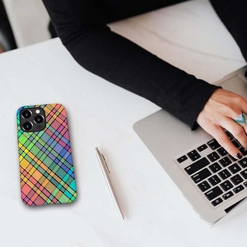 SEized Case Compatible with for iPhone 15 Pro,Colorful Plaid Tartan Phone Case for Girl Women Boy Men,Durable Protection Case for iPhone 15 Pro thumbnail 7