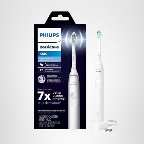 Philips Sonicare 4100 Rechargeable Electric Toothbrush, with Pressure Sensor, 2 Intensity Settings, SmarTimer and QuadPacer, 14-Day Battery Life, White, Model HX3681/23 thumbnail 15