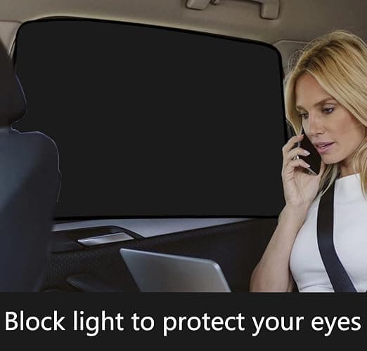 Car Side Window Sun Shades, 4 PCS Window Sunshades Privacy Curtains, 100% Block Light for Breastfeeding, Taking a nap, Changing Clothes, Camping (Front&Back 4pcs) thumbnail 6