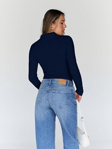 Trendy Queen Women's Turtleneck Long Sleeve Shirts Fall Fashion Basic Thermal Underwear Tops Winter Clothes 2025 thumbnail 4