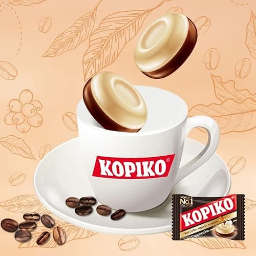 Kopiko Cappuccino Candy – Hard Candy from Indonesia (2-Pack 4.23oz) | Bold-tasty candy with real coffee extract – Satisfying boost for on-the-go energy – 4.23 oz each thumbnail 5