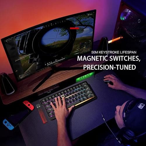 MADLIONS Keyboard Gaming Wired MAD 68 HE, Mechanical Keyboard with Adjustable Actuation, 8000 Hz Polling Rate, Rapid Trigger for Esports/PC Gaming (MAD68HE-RGB-White) thumbnail 8