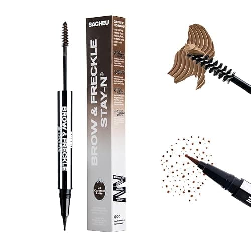 Sacheu Brow & Freckle STAY-N Tinted Eyebrow Gel & Faux Freckle Pen — 2-in-1 Longwear Water Resistant Brows Tint, Cruelty-Free & Vegan, Caramel Latte - Image 1