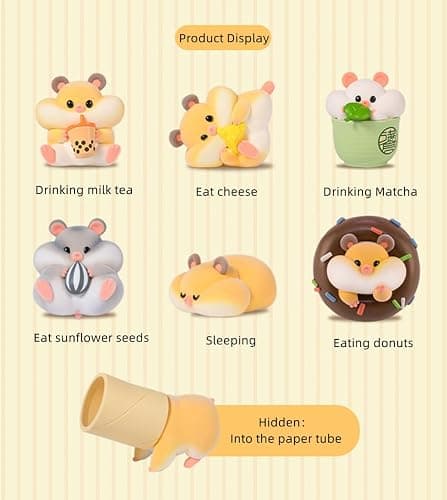 maidimiao Flocking Rich Hamster Daily Life 1PC Cute Blind Box Bags Figures Collectible Toys Birthday Gifts thumbnail 4