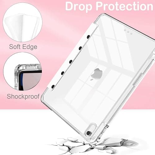 Feams Case for iPad (A16) 11th Generation 11 Inch 2025, iPad 10th Generation 10.9 Inch 2022, Slim Tri-Fold Stand Clear Back Cover with Pencil Holder & Auto Sleep, Polka Dot thumbnail 3
