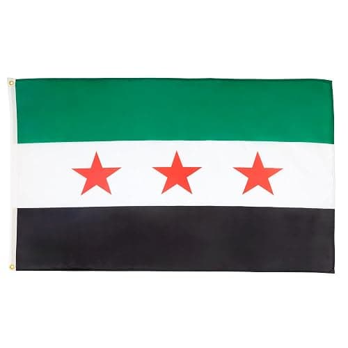 AZ FLAG - Free Syrian Army Flag - 3x5 Ft - 100D Polyester Army Of Syria Banner with Two Metal Grommets - Fade Resistant - Vivid Colors - 3' x 5' Feet - 150x90 Cm - Image 1