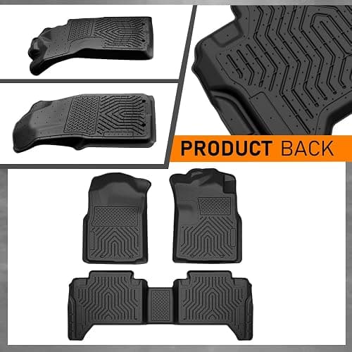 G-PLUS Floor Mats Compatible with Toyota Tacoma 2005-2015 Double Cab All Weather Full Cover Protection TPE Car Floor Cargo Liners Accessories 3 Piece,Black thumbnail 9