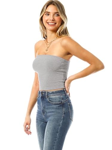 MixMatchy Women's Strapless Tube Tops Basic Bandeau Crop Sleeveless Backless Casual Sexy Going Out Tops Summer 2026 thumbnail 3