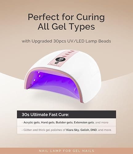 MelodySusie Cordless UV Nail Lamp with 3 Timers & Smart Sensor, P-Plus30G Rechargeable UV Light Cures All Gels, Especially Builder, Hard, Extension, Acrylic & Chrome Gel Polishes Pink thumbnail 2