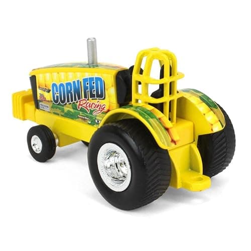 ERTL 1/64 Corn Fed Racing Yellow Pulling Tractor Collect N Play 47495 thumbnail 4